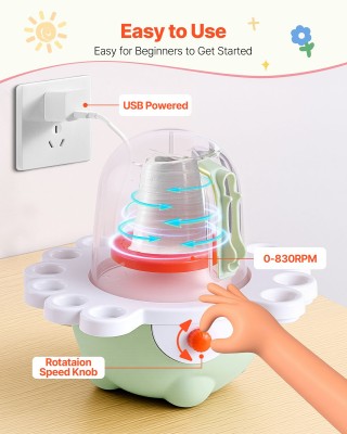 VEVOR Ηλεκτρικός Τροχός Κεραμικής για Παιδιά με Δίσκους 50 mm και 8...