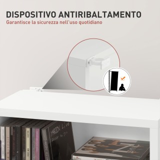 HOMCOM Ράφι αποθήκευσης CD με 6 Ρυθμιζόμενα Ράφια, Χωρητικότητα 260...