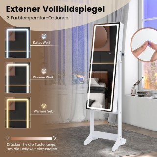 Costway Ελεύθερη Κοσμηματοθήκη με Καθρέφτη και LED Φωτισμό - Ιδανι... Costway Ελεύθερη Κοσμηματοθήκη με Καθρέφτη και LED Φωτισμό - Ιδανι...