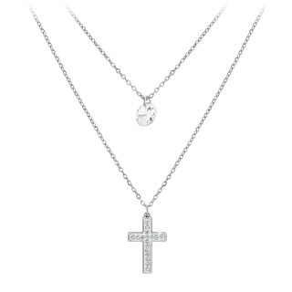 So Charm Πολυεπίπεδο Κολιέ με Σταυρό Διακοσμημένο με Κρύσταλλα Swar... So Charm Πολυεπίπεδο Κολιέ με Σταυρό Διακοσμημένο με Κρύσταλλα Swar...