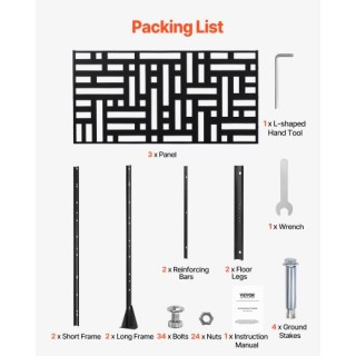 VEVOR Μεταλλικό Μαύρο Πάνελ Ιδιωτικότητας 47 x 76 Εξωτερικού Χώρου ... VEVOR Μεταλλικό Μαύρο Πάνελ Ιδιωτικότητας 47 x 76 Εξωτερικού Χώρου ...