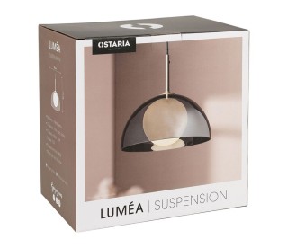 Ostaria Γυάλινο Φωτιστικό Οροφής Luméa Μαύρο Λευκό Χρυσό -37516