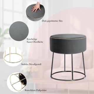 Costway Στρογγυλό Βελούδινο Οθωμανικό Σκαμπό με Μεταλλική Βάση και ... Costway Στρογγυλό Βελούδινο Οθωμανικό Σκαμπό με Μεταλλική Βάση και ...