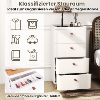 Costway Λευκή Συρταριέρα με 4 Συρτάρια και Αποσπώμενο Δίσκο Οργάνω... Costway Λευκή Συρταριέρα με 4 Συρτάρια και Αποσπώμενο Δίσκο Οργάνω...