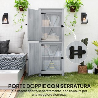 Outsunny Κήπος Αποθήκη Εργαλείων με 2 Ντουλάπια, Πόρτες με Κλείδωμα...