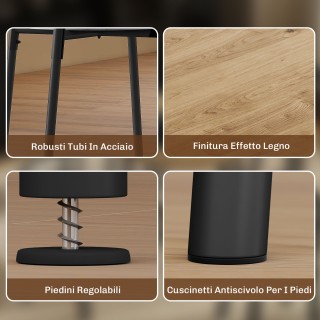 Σετ Στρογγυλό Τραπέζι Τραπεζαρίας με 4 Καρέκλες Ø85 x 76 cm από Ξύλ...