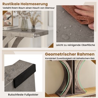 Costway Στενός Κονσόλα με Γεωμετρική Μεταλλική Βάση σε Βιομηχανικό ...