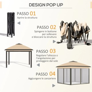 Outsunny Πτυσσόμενο Κιόσκι με κουνουπιέρα και διπλό κουβούκλιο, 330... Outsunny Πτυσσόμενο Κιόσκι με κουνουπιέρα και διπλό κουβούκλιο, 330...