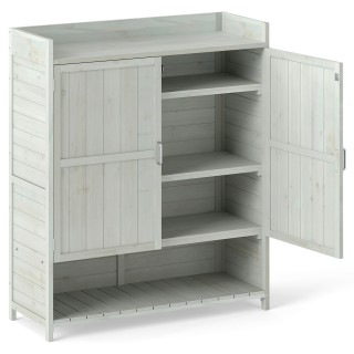 Costway Γκρι Τραπέζι Φύτευσης με Ντουλάπι & Επιφάνεια Εργασίας & Απ...