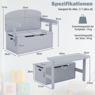 Costway  Παιδικό Σετ Δραστηριοτήτων 3 σε 1 με Αποθηκευτικό Χώρο (54...