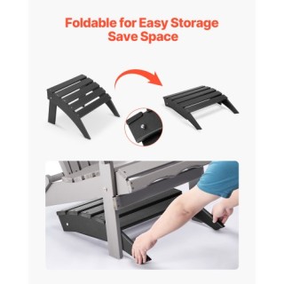 VEVOR Πτυσσόμενο Υποπόδιο Adirondack HDPE Μαύρο KZDADLDKTTBPJARZTV0