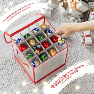 BAKAJI Κουτί Διακοσμήσεων Χριστουγέννων Οργανωτής Στολισμάτων Χωρητ...