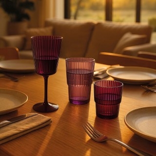 Villa DEste  Σετ 12 τμχ Bicchiere νερού 300 ml μωβ από πλαστικό PS ...