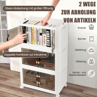 Costway Μεγάλοι Στοιβαζόμενοι Αποθηκευτικοί Κάδοι με Ρόδες και Μαγ... Costway Μεγάλοι Στοιβαζόμενοι Αποθηκευτικοί Κάδοι με Ρόδες και Μαγ...