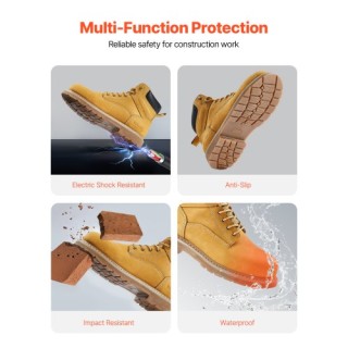 VEVOR Ανδρικές Αδιάβροχες Ατσάλινες Μπότες Εργασίας Μέγεθος 7.5 Αντ... VEVOR Ανδρικές Αδιάβροχες Ατσάλινες Μπότες Εργασίας Μέγεθος 7.5 Αντ...