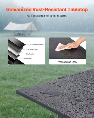 VEVOR Επεκτεινόμενο Εξωτερικό Τραπέζι Φαγητού 80-160cm – Γκρι Σκούρ... VEVOR Επεκτεινόμενο Εξωτερικό Τραπέζι Φαγητού 80-160cm – Γκρι Σκούρ...