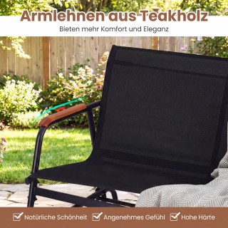 Costway Κούνια-παγκάκι βεράντας 2 ατόμων με κυρτά μπράτσα από ξύλο ...