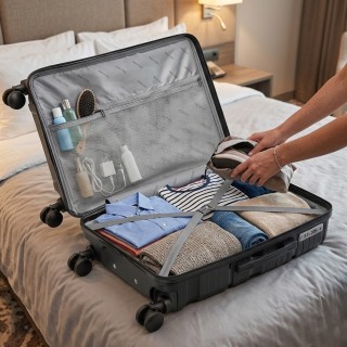 PROVITERA Σετ 4 Σκληρές Βαλίτσες από Πολυπροπυλένιο σε Μαύρο Χρώμα ...