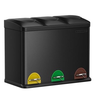 SONGMICS Τριπλός Κάδος Ανακύκλωσης 45L με Χρωματιστά Πεντάλ και Αφα... SONGMICS Τριπλός Κάδος Ανακύκλωσης 45L με Χρωματιστά Πεντάλ και Αφα...