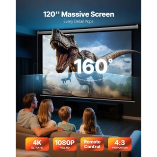 VEVOR Ηλεκτρική Οθόνη Προβολής 1080 HD 3048 mm 4:3 με Τηλεχειριστήρ... VEVOR Ηλεκτρική Οθόνη Προβολής 1080 HD 3048 mm 4:3 με Τηλεχειριστήρ...
