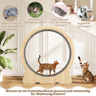 Costway Μεγάλος Τροχός Εκπαίδευσης Γατών 101 εκ. με Μηχανισμό Κλειδ...