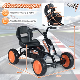 Costway Παιδικό Gokart με ρυθμιζόμενο κάθισμα και πεντάλ εμπρός-πίσ...