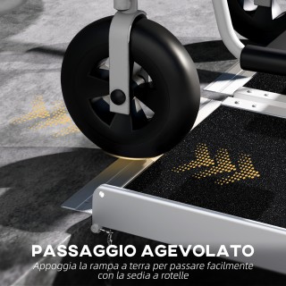 HOMCOM Αναδιπλούμενη Ράμπα Αλουμινίου για Καροτσάκι με Αντιολισθητι...