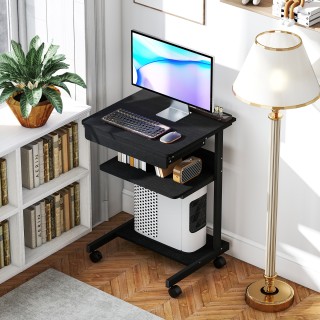 HOMCOM Γραφείο Υπολογιστή με Συρόμενο Συρτάρι, 2 Ράφια και 4 Ροδάκι... HOMCOM Γραφείο Υπολογιστή με Συρόμενο Συρτάρι, 2 Ράφια και 4 Ροδάκι...