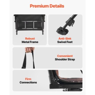 VEVOR Περιστρεφόμενη Χαρακωτή Καρέκλα με Ρυθμιζόμενα Πόδια CGZDKDFS...