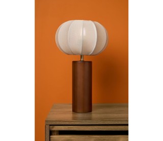 Ostaria Ξύλινο Φωτιστικό Βάμβακος Moon h36cm Καφέ με Ντουί e27 -37506 Ostaria Ξύλινο Φωτιστικό Βάμβακος Moon h36cm Καφέ με Ντουί e27 -37506