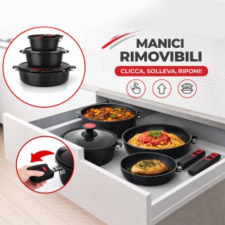 BAKAJI Σετ Κατσαρολών Rubino Suprem 24 τεμ. Χυτό Αλουμίνιο Μαύρο με...