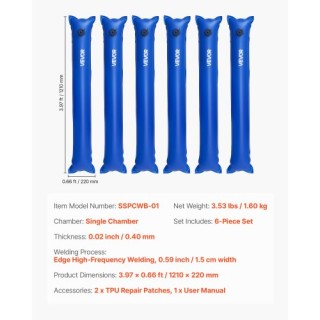 VEVOR Σετ 6 Υδροσωλήνων Διπλού Θαλάμου για Κάλυψη Πισίνας (4 πόδια,... VEVOR Σετ 6 Υδροσωλήνων Διπλού Θαλάμου για Κάλυψη Πισίνας (4 πόδια,...