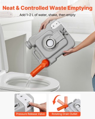 VEVOR Φορητή Τουαλέτα 20Λ, Αποσπώμενη Δεξαμενή, Ένδειξη Στάθμης, 12... VEVOR Φορητή Τουαλέτα 20Λ, Αποσπώμενη Δεξαμενή, Ένδειξη Στάθμης, 12...