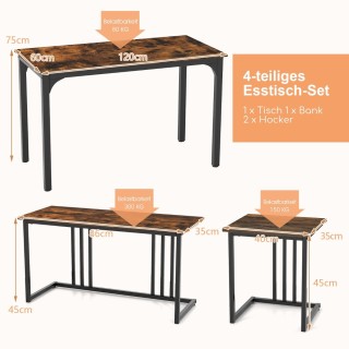 Costway Σετ Τραπεζαρίας 4 Τεμαχίων με Βιομηχανικό Στυλ και Μοντέρνο... Costway Σετ Τραπεζαρίας 4 Τεμαχίων με Βιομηχανικό Στυλ και Μοντέρνο...