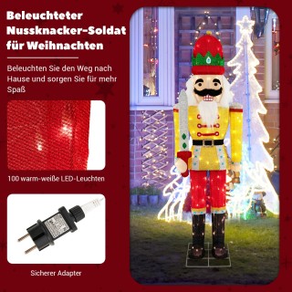 Costway Γιγαντιαία Φιγούρα Καρυοθραύστη με LED Φώτα - 166 εκ. CM242...