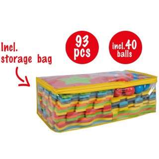 BAKAJI Παζλ Χαλί 3 σε 1 από Αφρώδες Υλικό για Παιδιά με 40 Μπαλάκια...