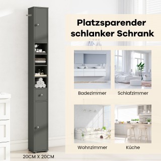 Costway Λεπτή Ντουλάπα Μπάνιου με 2 Πόρτες & 1 Συρτάρι & Ρυθμιζόμεν... Costway Λεπτή Ντουλάπα Μπάνιου με 2 Πόρτες & 1 Συρτάρι & Ρυθμιζόμεν...