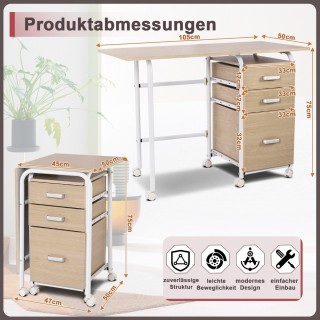 Costway Πτυσσόμενο Γραφείο Υπολογιστή με Σταθερή Μεταλλική Κατασκευ... Costway Πτυσσόμενο Γραφείο Υπολογιστή με Σταθερή Μεταλλική Κατασκευ...