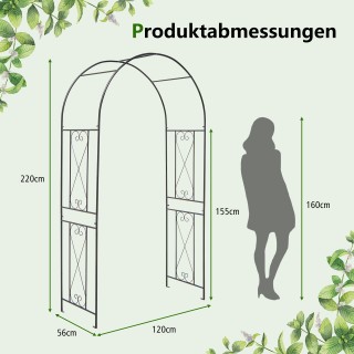 Costway Μεταλλική Μαύρη Αψίδα Κήπου με 4 Πασσάλους για Αναρριχώμενα...