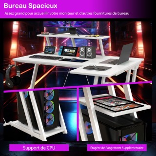 Costway Γωνιακό gaming γραφείο με πρίζες και θύρες USB, ράφι οθόνης... Costway Γωνιακό gaming γραφείο με πρίζες και θύρες USB, ράφι οθόνης...