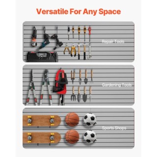 VEVOR Πάνελ Σχιστών Τοίχου PVC 8x4 ft Γκρι με Αξεσουάρ για Γκαράζ B...