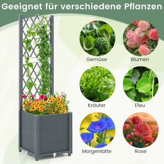Costway Γκρι Ζαρντινιέρα με Πέργκολα 40 x 40 x 140 εκ. GT4393GR