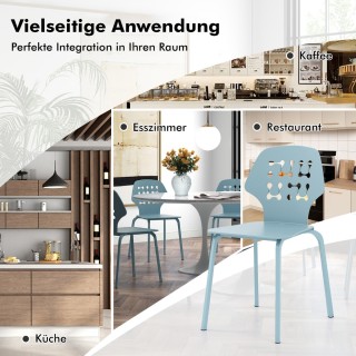 Costway Σετ 4 Μεταλλικών Καρεκλών Τραπεζαρίας με Μοντέρνα Διάτρητη ... Costway Σετ 4 Μεταλλικών Καρεκλών Τραπεζαρίας με Μοντέρνα Διάτρητη ...