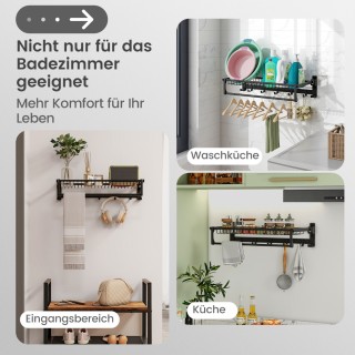 Costway Πτυσσόμενη Κρεμάστρα Πετσετών Μπάνιου με Ράφι και Γάντζους... Costway Πτυσσόμενη Κρεμάστρα Πετσετών Μπάνιου με Ράφι και Γάντζους...