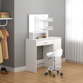 Περιστρεφόμενο Τροχήλατο Σκαμπό 360° με Επενδυμένο κάθισμα και Ατσά...