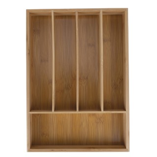 Galileo Θήκη για μαχαιροπίρουνα από μπαμπού 35,5x25,5x5 εκ. 5 διαμε...