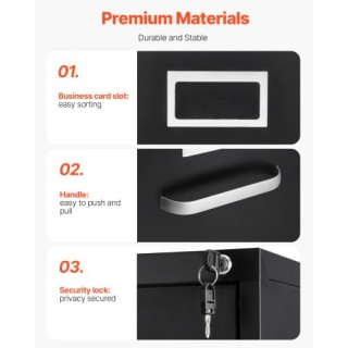 VEVOR Μεταλλική Κάθετη Ντουλάπα Αρχείων 45 x 62 x 134cm με Κλειδαρι...