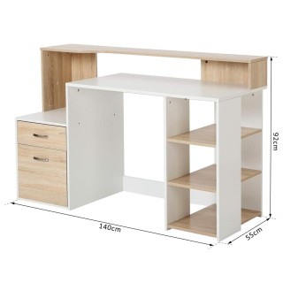 BAKAJI Γραφείο με Συρταριέρα Βιβλιοθήκη και Θέση για Σαρωτή Τραπέζ... BAKAJI Γραφείο με Συρταριέρα Βιβλιοθήκη και Θέση για Σαρωτή Τραπέζ...