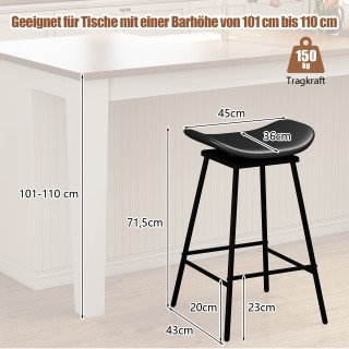 Costway Σετ 2 Περιστρεφόμενα Μοντέρνα Σκαμπό Μπαρ με Μαξιλαράκια απ...