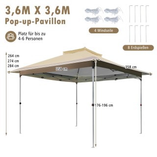 Costway Φορητή Τέντα Κιόσκι Pop-up με Ανθεκτικό Υλικό και UV Προστ... Costway Φορητή Τέντα Κιόσκι Pop-up με Ανθεκτικό Υλικό και UV Προστ...